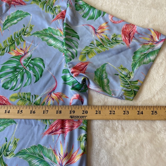 Construct Golf Quick Dry Polo Shirt Mens Size M Tropical Flamingo AOP - Picture 6 of 6